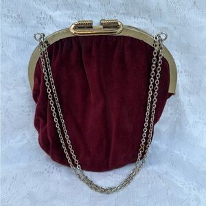 Reversible Satin Velvet Chain Purse